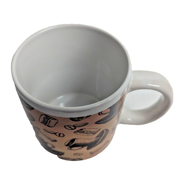 Royal Norfolk Coffee Time Mug Cup Drinkware 16 oz Brown Tan White Ceramic Gift - Picture 5 of 6